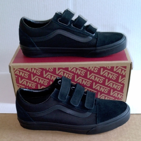 Old Skool Vans Triple Velcro Black Sneakers - Picture 1 of 5